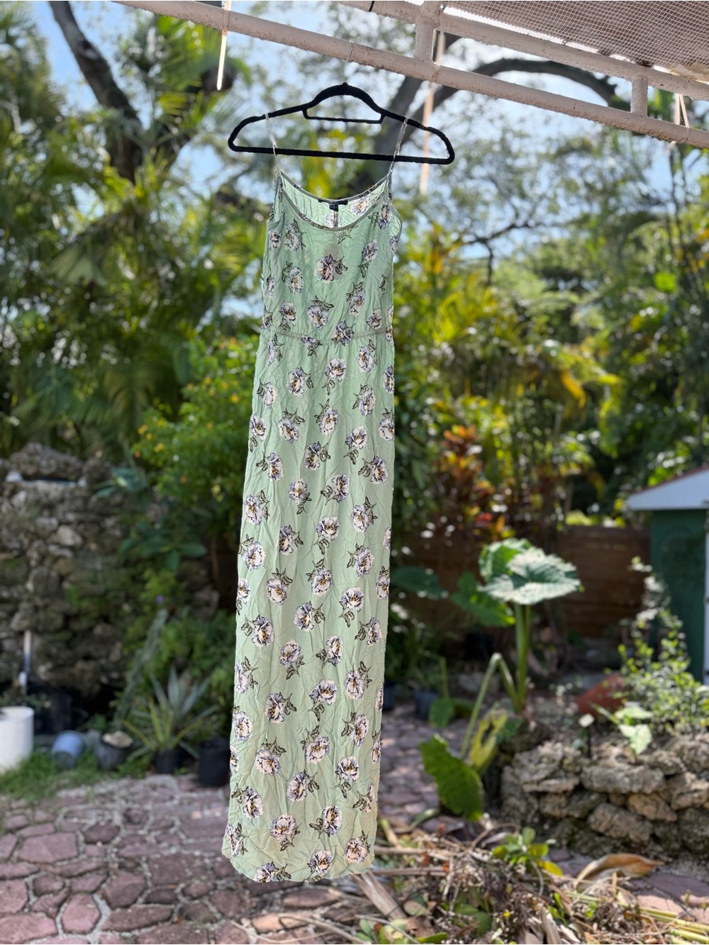 Forever 21 Sage Green Floral Print women’s maxi dress NEW NWT size XS